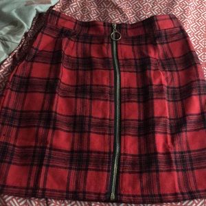 Plaid print detailed skirt
